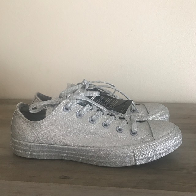 silver converse womens