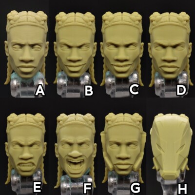 1/12 Unpainted Prowler Miles Morales Punk Spider-man Head Toys Fit 6'' ML Figure