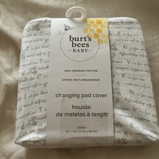 Burts Bees Baby Alphabet Jersey Knit BEESNUG Organic Cotton Changing Pad Cover