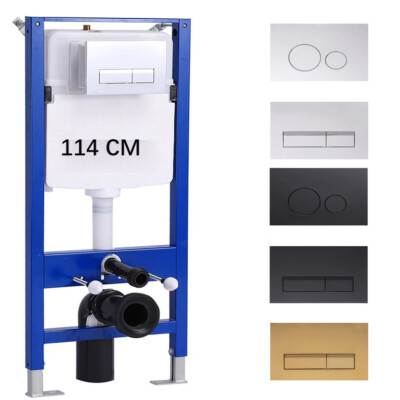 114cm Vorwandelement Spülkasten WC Element oder separate verchromt Drückerplatte