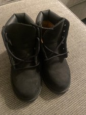 Timberland Boots Kids 9 Boys 6-Inch Premium Lace Up Ankle Bootie 12807 Black