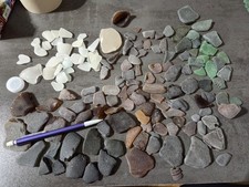 155 Pieces Surf Tumbled Sea Glass, Random Colors Shapes and Sizes Pirate Glass