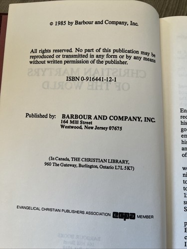 Foxe's Christian Martyrs of the World Christian Library by John Foxe 1985 - Imagen 5 de 5