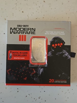 PAMP Suisse 1 oz Silver Call of Duty Modern Warfare III Bar - 20th Anniv. + CODE
