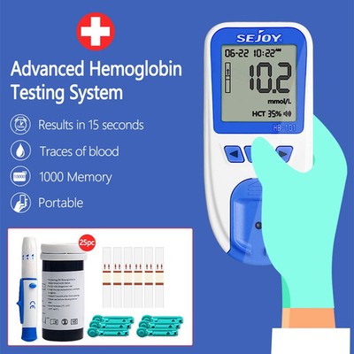 Sejoy Home Hemoglobin Tester Kit - Blood Test for Iron Deficiency Anemia HB HCT