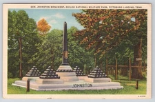Postcard Shiloh National Military Park, Pittsburg Landing, TN, Johnston Monument