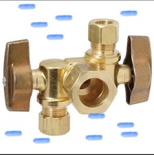 BRASS-CRAFT KTCR1900DVX-R 1/2" Nom Comp x 3/8" O.D. Comp x 1/4" O.D. Comp Valve