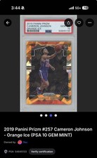 2019-20 Panini Prizm - Rookie Cameron Johnson #257 Orange Ice Prizm (RC)