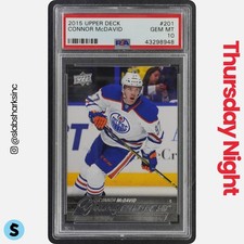 2015 UPPER DECK #201 CONNOR MCDAVID YOUNG GUNS RC ROOKIE PSA 10