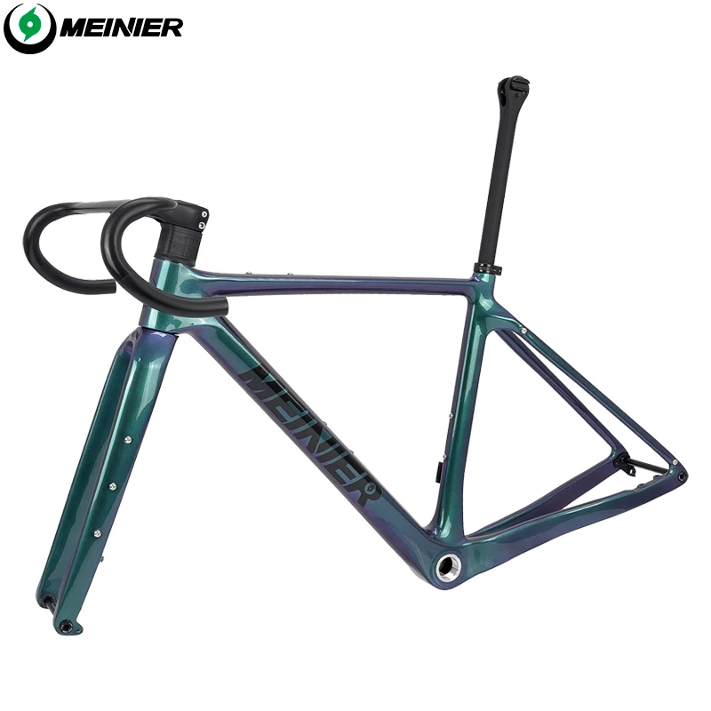Gravel Carbon Bike Frame Straßenrennrad Disc Brake Fahrradrahmen mit Lenker Road - Bild 4 von 4