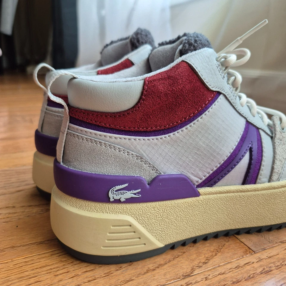 Lacoste Women’s Size 5 L002 Winter Mid Leather Boots Women Grey Novak Djokovic Foto 2 de 4