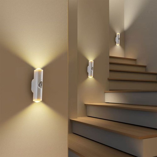 USB Wiederaufladbar Bewegung Sensor LED Nacht Licht Wand RGB Lichter Magnetisch - Bild 6 von 13