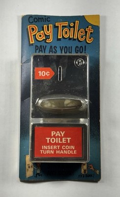 Vtg 1970 Comic Pay Toilet Bank RARE Sealed NEW