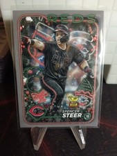 Spencer Steer - 2024 Topps Holiday #H112 -  Silver Glitter - Reds - RC