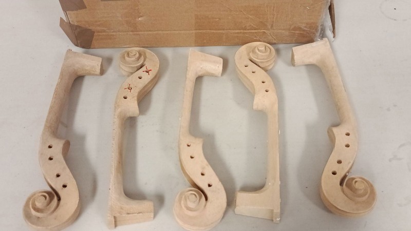 5PCS 4 String Violin Neck 4/4 Full Size Maple Hand Carved Violin Replacement