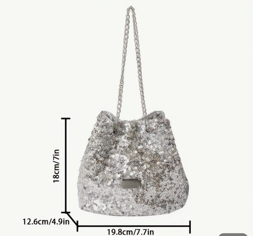 ¡Nuevo! Bolso bandolera de noche con cadena de diamantes de imitación negro - Imagen 3 de 4