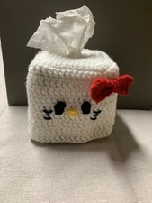 Hello Kitty New Tissue Box Cover Handmade Crochet
