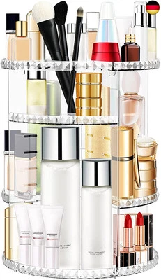 BESUCHE DEN WITHOSENT- Withosent Make Up Organizer, 360° Drehbar Schminktisch Kosmetik, Parfüm A
