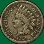 1860 Round Bust Indian Head Cent Choice Fine F+ Coin #35274