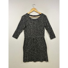 Casual Athleisure Gap Womens Small Black Marled Knit Drawstring Mini Dress