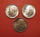 Roosevelt Dime Mint Error Lot - Silver - 3 Coins with Minor Cracked Planchets