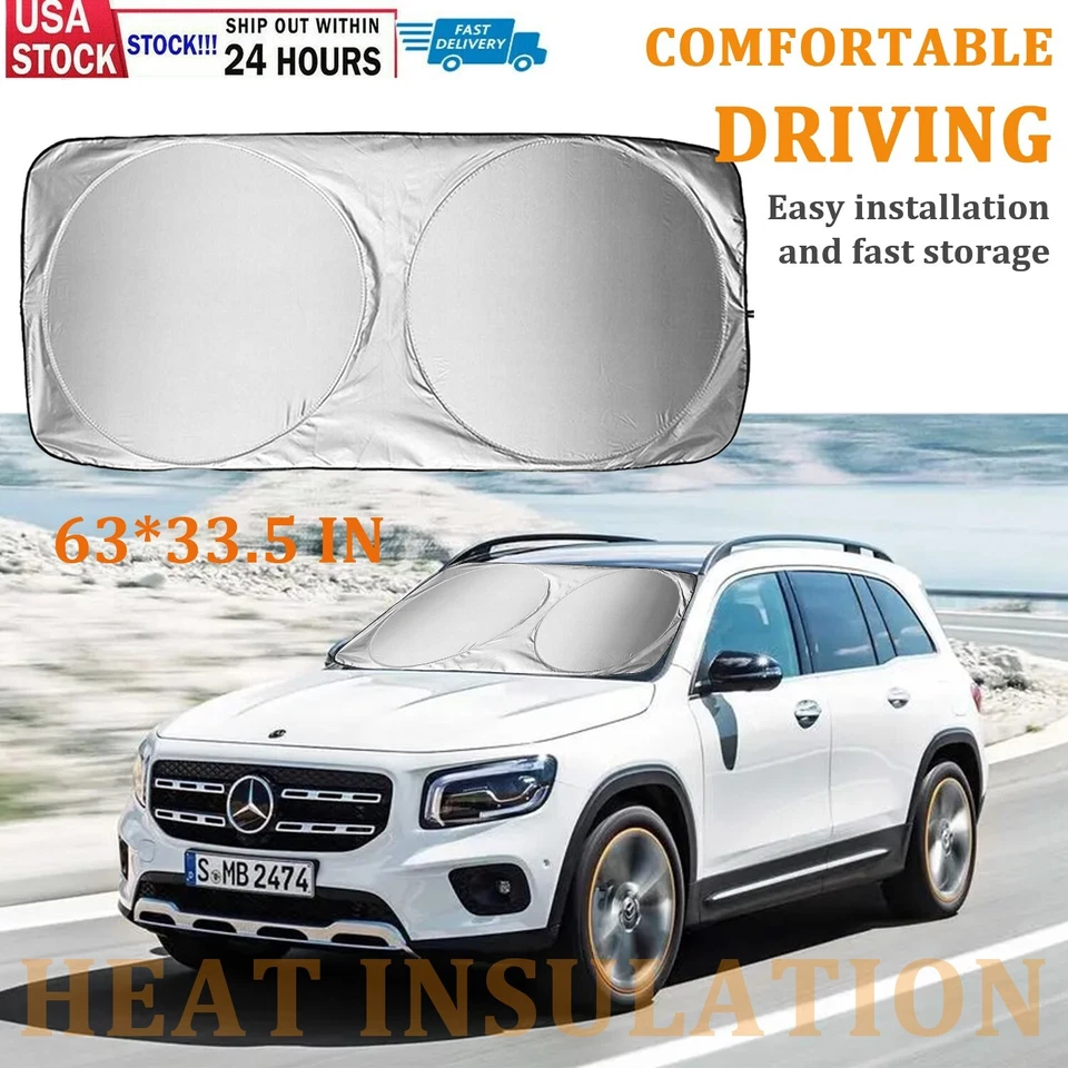 Mercedes-Benz Windshield Sun Visor - Foldable UV & Sun Rays Protector Cover USA - Image 2 of 4