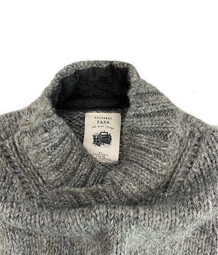 Zara Boys Knitwear Sweater With Front Hand Pocket Size 6 Color Grey - Picture 3 of 3
