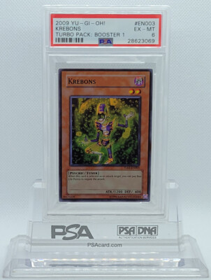 YUGIOH TURBO PACK TU01-EN003 KREBONS SUPER RARE HOLO FOIL CARD PSA 6 EX-MT #*