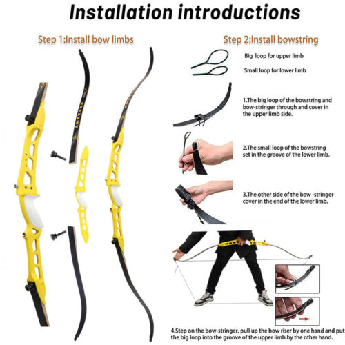 66" 68" 70" Takedown Recurve Bow Limbs 14-40lbs Fiberglass Bamboo Archery Target - Picture 7 of 19