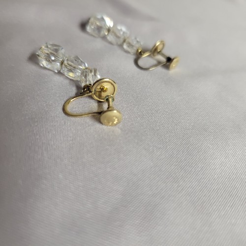 Orecchini pendenti vintage SIMMONS ~Splendido retro a vite - Foto 2 di 4