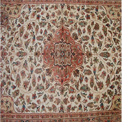 Area Rug Live Medalion Kwiaty Ręcznie tkana wełna Jedwab Dywan wewnętrzny (6,3x4,2)' - Zdjęcie 3 z 9