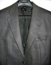 RALPH LAUREN MEN'S LAMBSWOOL WINDOWPANE PLAID 2-BUTTON SPORTS JACKET SIZE 40 R