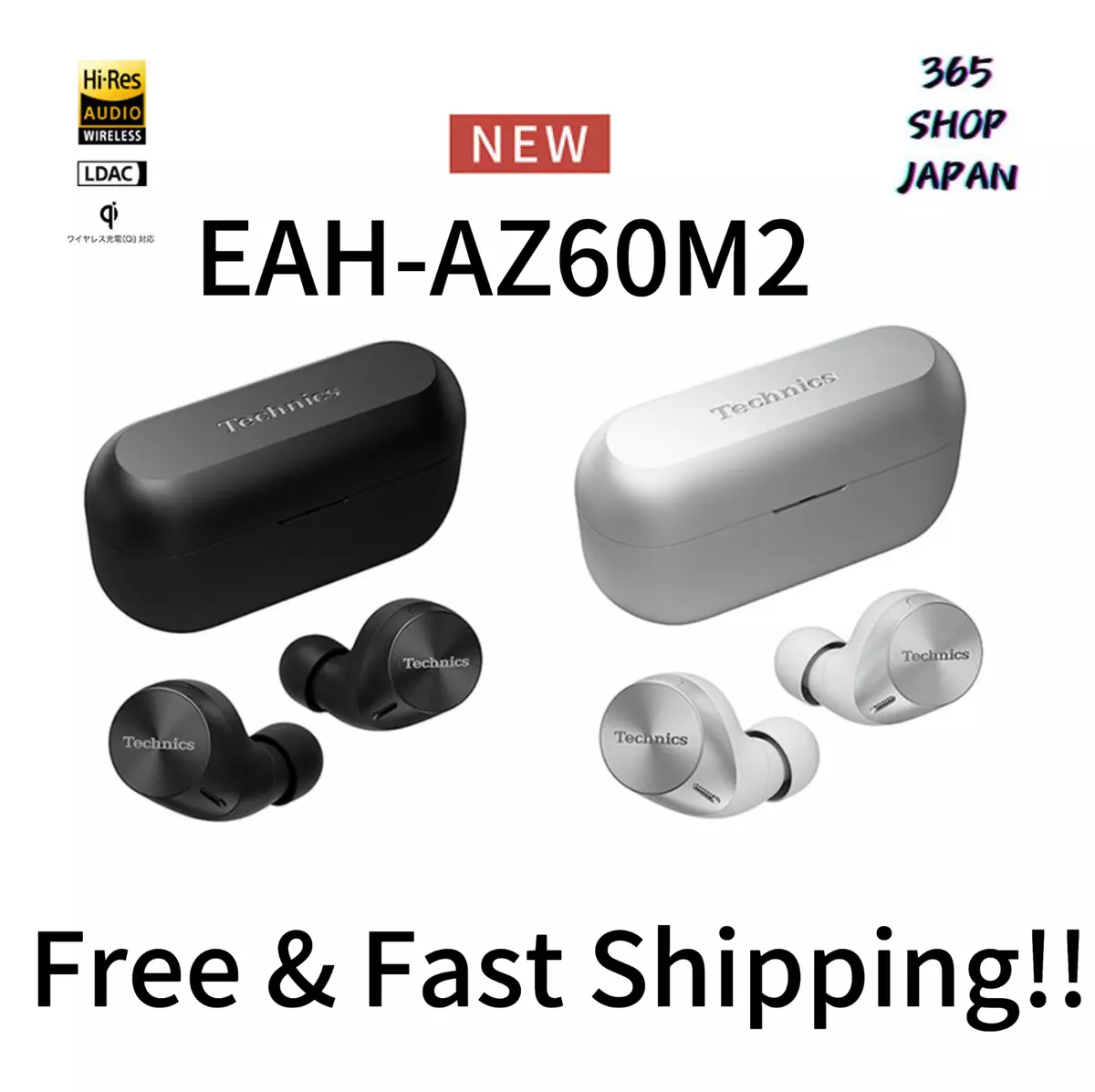 Technics EAH-AZ60M2 wireless Bluetooth Earphone Black / Silver 8mmDRV New