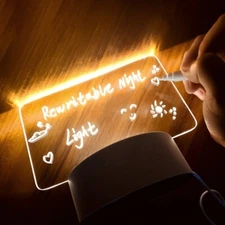 Note Board Creative Led Night Light USB Message Board Holiday Lights With Pen