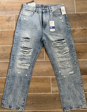 NWT 219 DL1961 DL Vintage Women's Emilie Straight jeans Size 29 Light Shredded