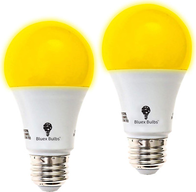 2-Pack Solray A19 Amber Yellow LED Bug Light Bulb No Blue Light Outdoor 650 Lume