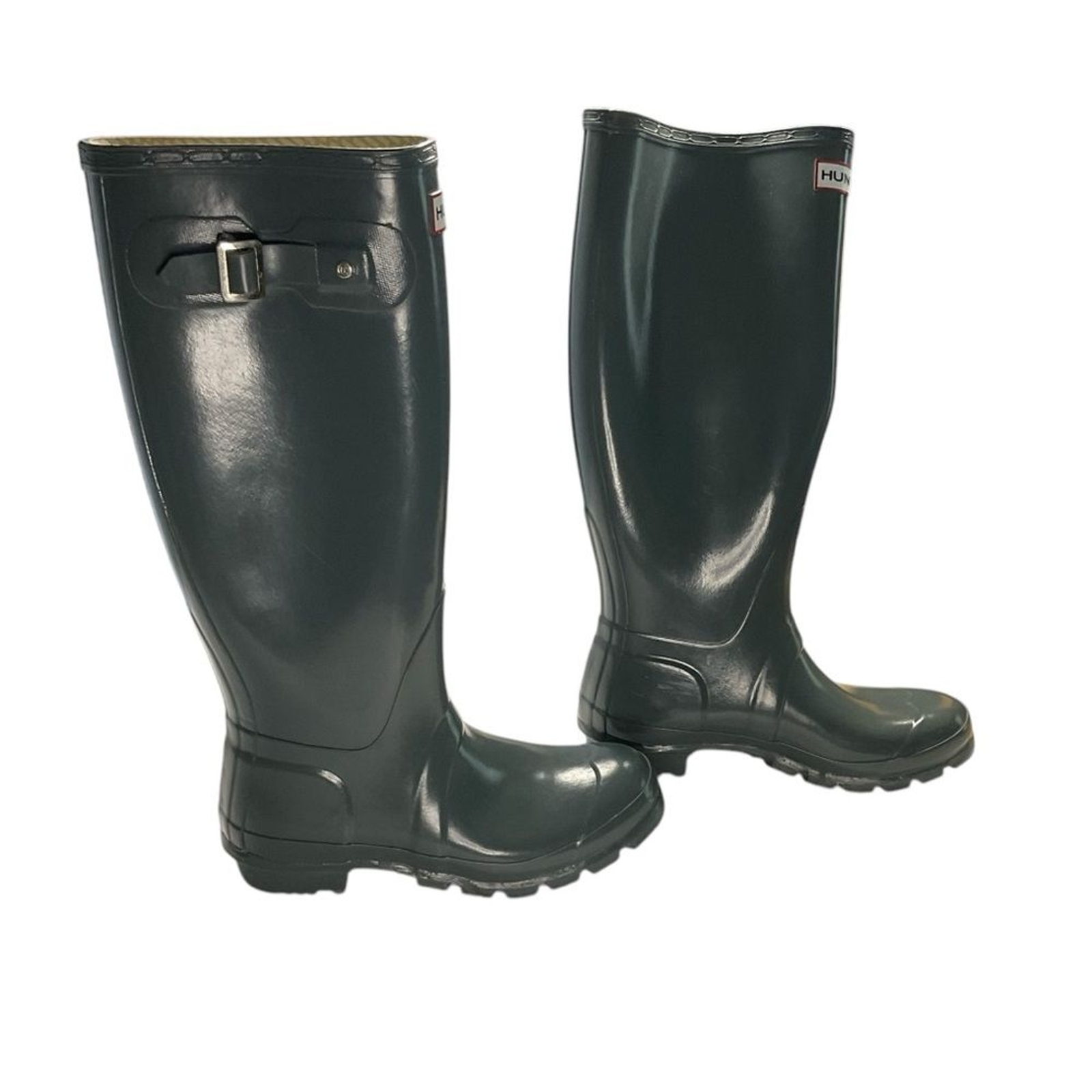 Hunter Original Tall Gloss Gray Rain Boots for Women Size 6