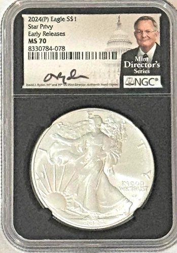 2024 (P) $1 Silver Eagle Star Privy NGC MS 70 ER - Ryder