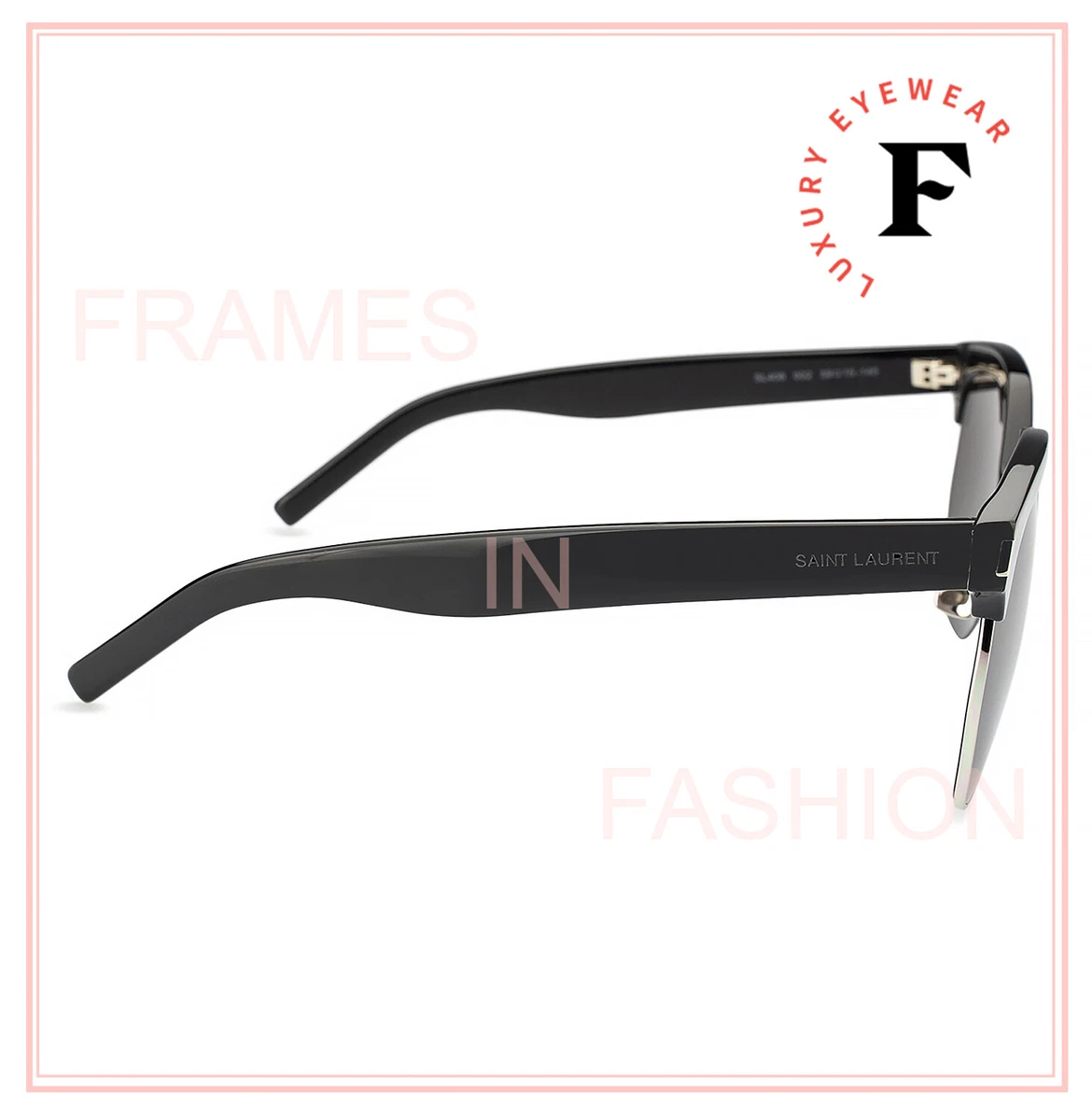 SAINT LAURENT 408 YSL SL408 Black Oversized Sunglasses Unisex 002