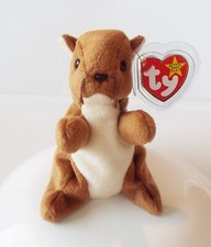 TY BEANIE BABIES BABY NUTS THE SQUIRREL PE WITH STAMP 5th GEN TUSH & HANG TAG 