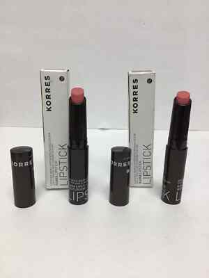 LOT OF 2 Korres Guava Lipstick - # 22 Rose - Full Size/Boxed