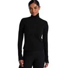 Lole Traverse Turtleneck Women's Sweatshirt, Black Beauty, Large