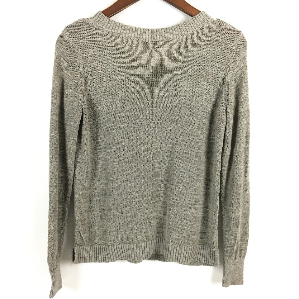 Suéter Ann Taylor Mujer Pequeño Bronceado Manga Larga Tejido Abierto Viscosa Ligero Foto 2 de 4