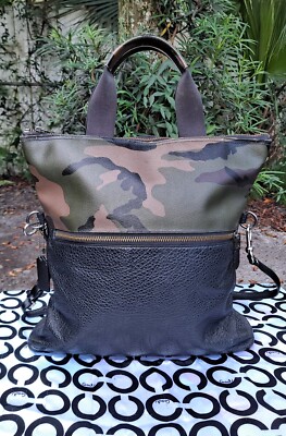 Coach Charles Camoflauge Leather Foldover Tote | eBay