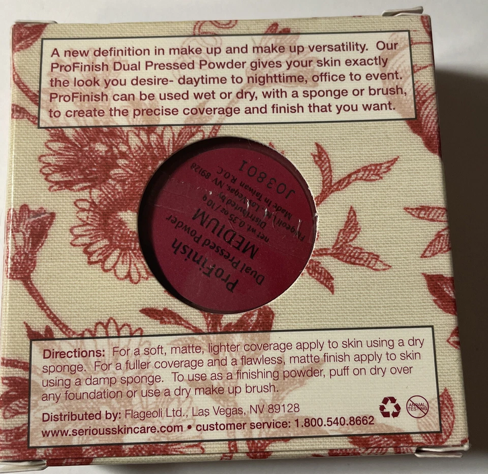 Polvo prensado doble medio Serious Skincare Pro Mineral ProFinish NUEVO SELLADO Foto 2 de 4
