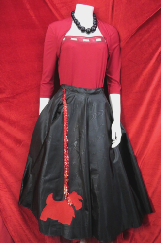 Swing Circle Black petticoat Swing Skirt UK 10 & Minuet red top UK 10 - Picture 1 of 24