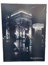 CANVAS Paris Rendezvous Romantic 32x24” Photographic Reproduction Couple Kissing