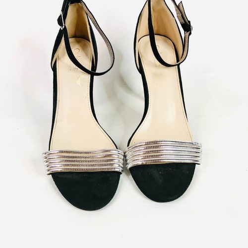 Catherine Malandrino Black & Silver Strappy Stiletto Heels Size 8 (US10) - Picture 4 of 13