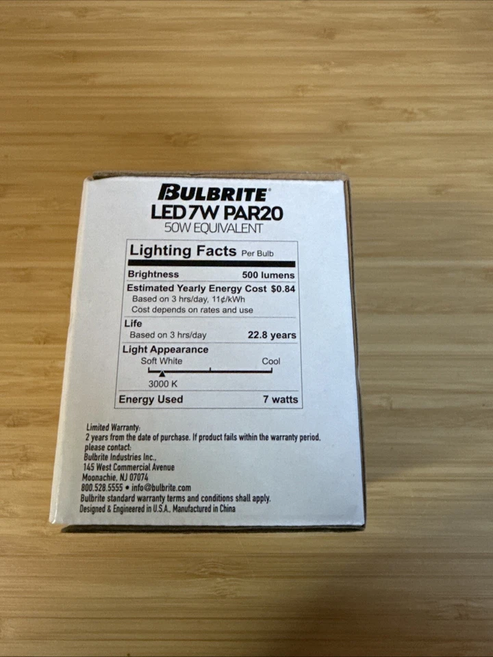 BULBRITE LED 7W PAR20 50W Equivalent  - Image 2 of 4