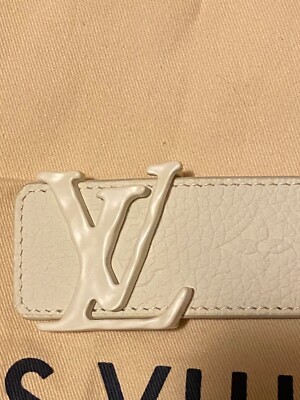 Louis Vuitton Shape Belt Virgil Abloh Men white leather monogram